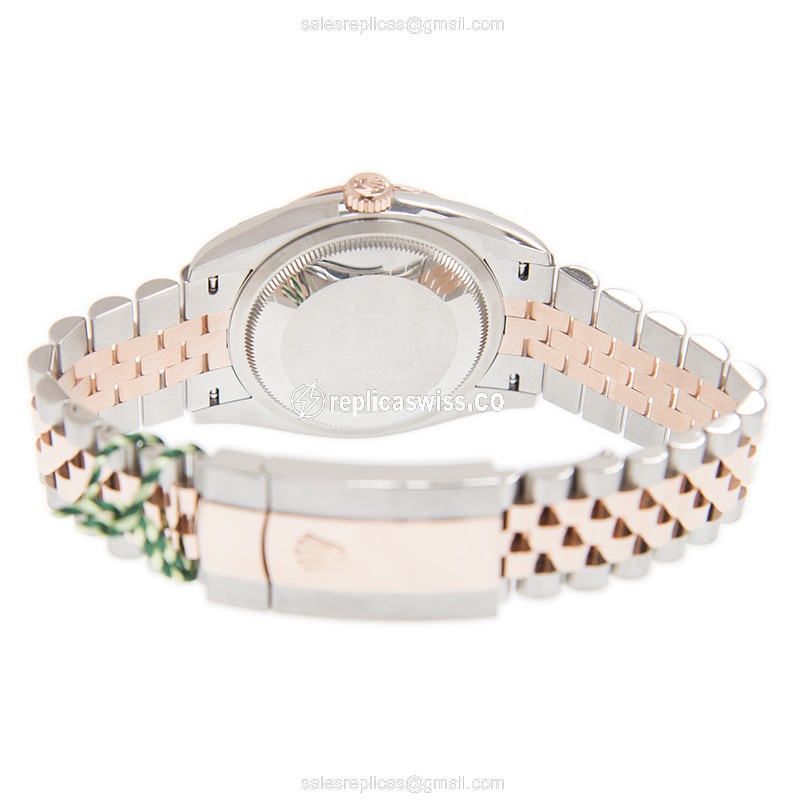 Rolex DATEJUST Replica - Automatic - 18kt Rose Gold & Steel - White Dial - View 4