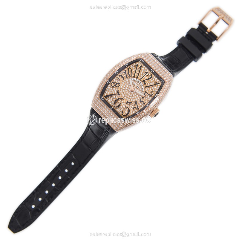 Franck Muller V 35 SC AT FO D CD (5N.NR) VANGUARD Automatic 18kt Rose Gold & Diamonds - View 2