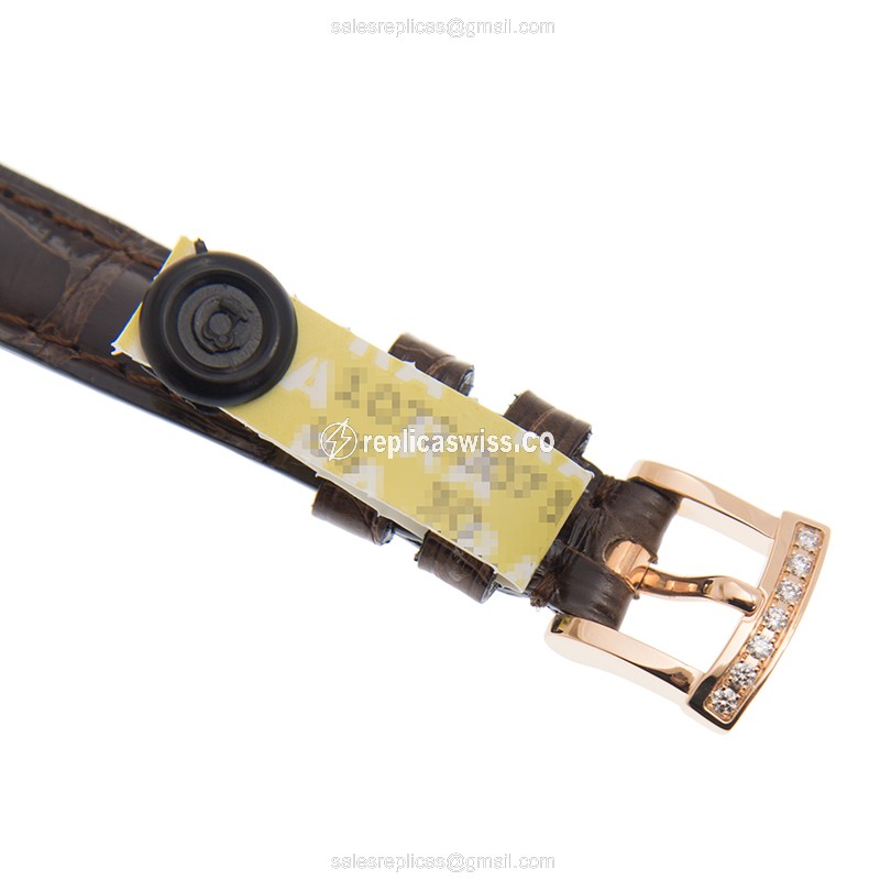 Chopard 139384-5104 Replica - Manual Wind - 18kt Rose Gold - White Dial - Brown Leather Strap - View 4