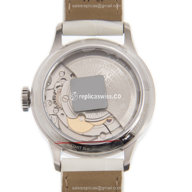 Tissot T-CLASSIC Automatic - Stainless Steel - White Dial - Leather Strap - View 3
