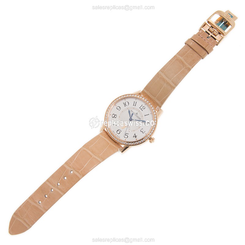 Jaeger-Lecoultre Q3612420 Rendez-Vous - Automatic 18kt Rose Gold & Diamond - Silver Dial - Brown Leather Strap - View 2