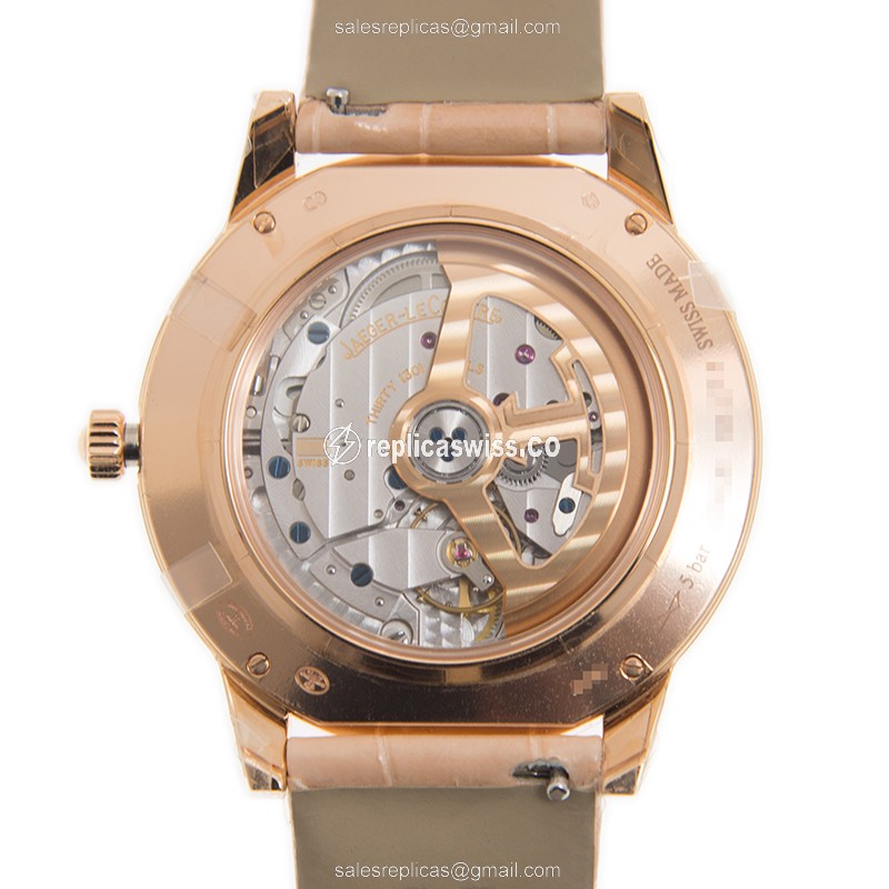 Jaeger-Lecoultre Q3612420 Rendez-Vous - Automatic 18kt Rose Gold & Diamond - Silver Dial - Brown Leather Strap - View 3