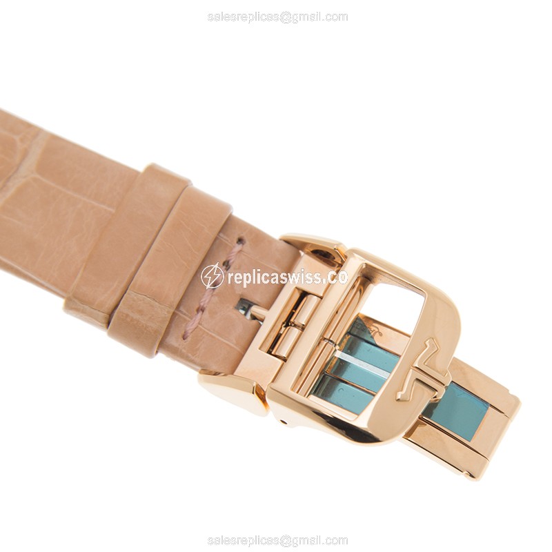 Jaeger-Lecoultre Q3612420 Rendez-Vous - Automatic 18kt Rose Gold & Diamond - Silver Dial - Brown Leather Strap - View 4