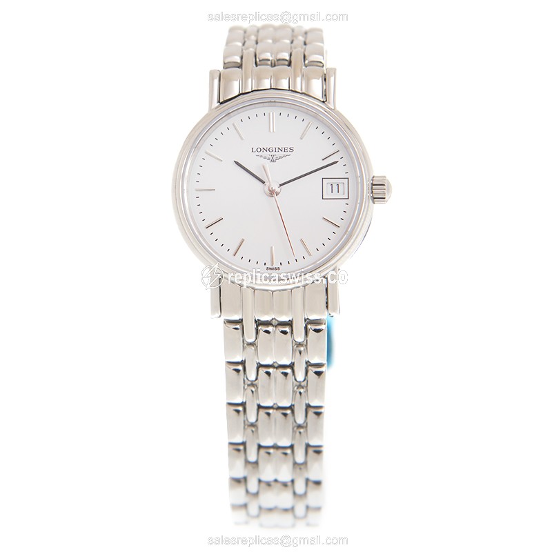 Longines Presence Replica - Quartz - Stainless Steel - White Dial, Silver Clasp - View 2