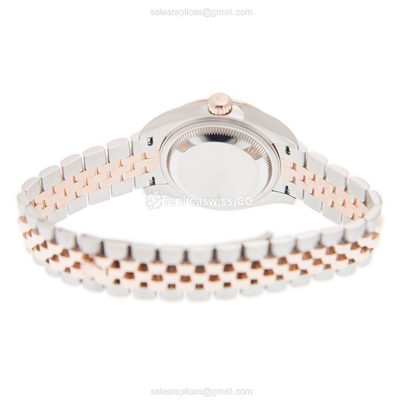 Rolex Lady Datejust Replica - Pink Dial, 18kt Steel Case & Strap - Automatic - View 4