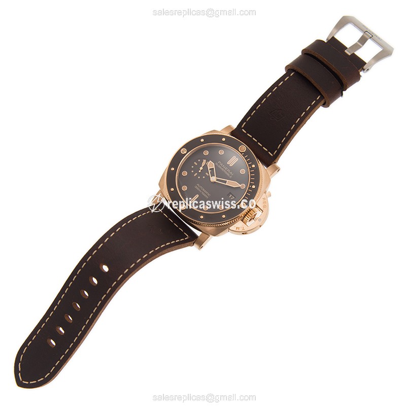 Panerai PAM00968 SUBMERSIBLE - Bronze - Automatic - Brown - Leather - Brown Buckle - View 2
