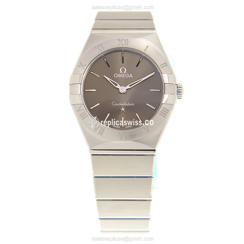 Omega Constellation Replica - Quartz - Stainless Steel Case - Gray Dial, Silver Clasp, Steel Strap - View 2