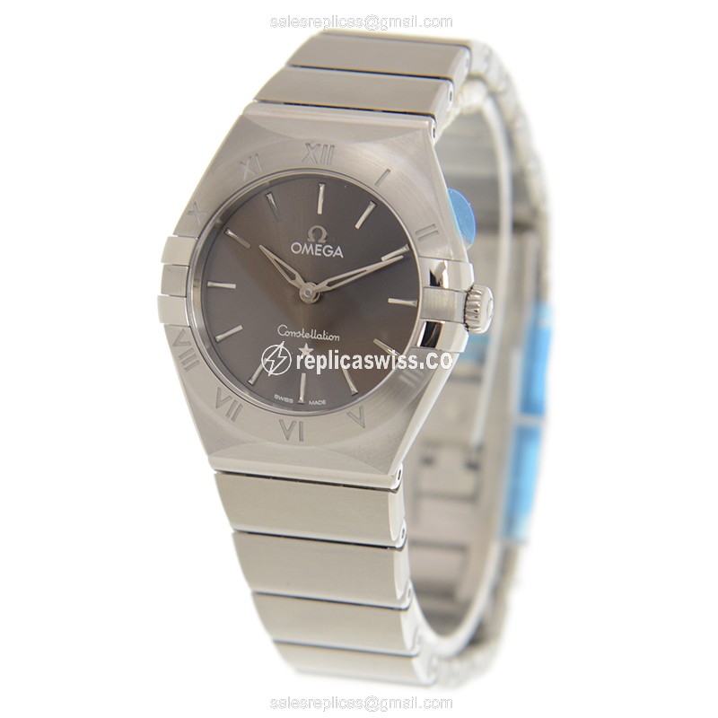 Omega Constellation Replica - Quartz - Stainless Steel Case - Gray Dial, Silver Clasp, Steel Strap - View 3