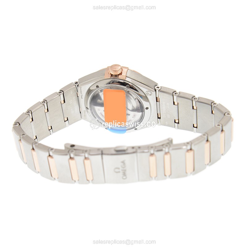 Omega Constellation Replica - Automatic - 18kt Rose Gold & Steel - White Dial - Gold Clasp - View 4