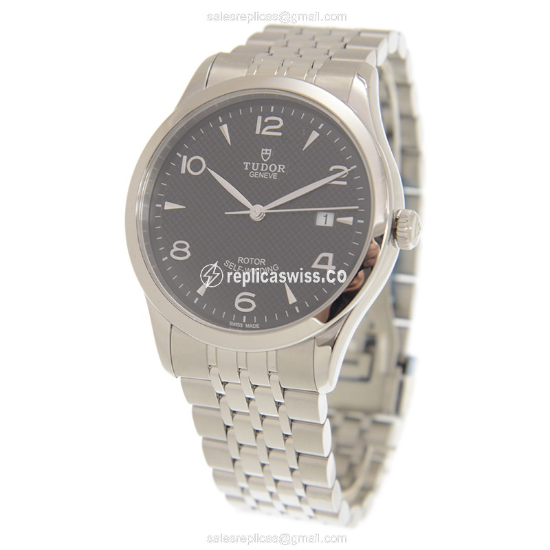 Tudor 1926 Replica - Automatic - Black Dial - Steel Case - Silver Strap - View 3