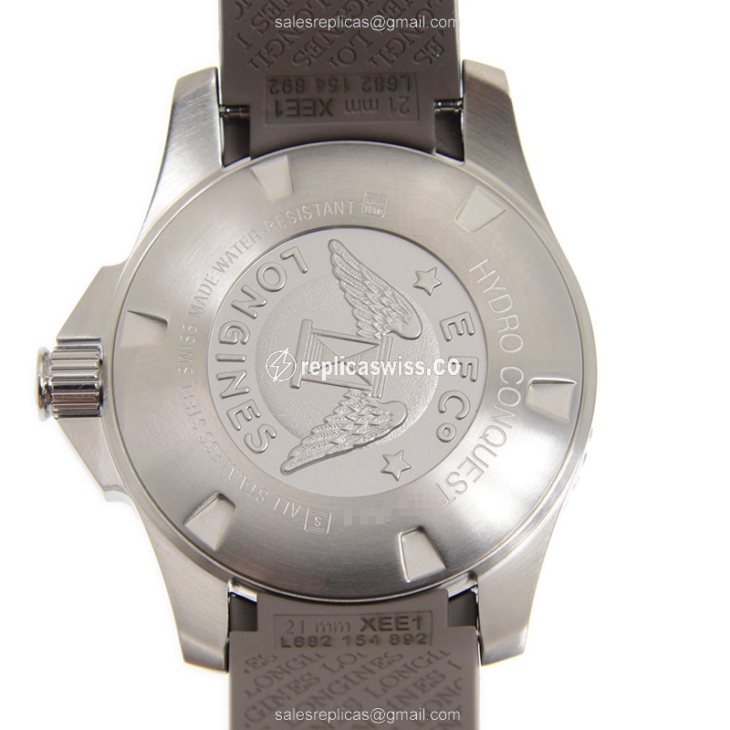 Longines CONQUEST Replica - Automatic - Steel Case - Gray Dial - Rubber Strap - View 3