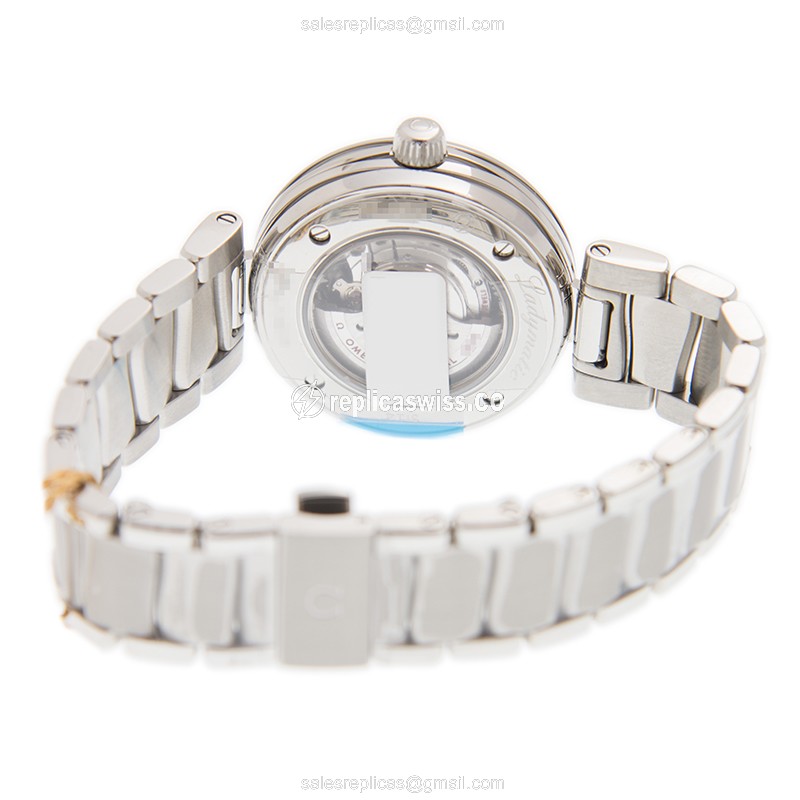 Omega DE VILLE Replica - Automatic - Steel Case - Black Dial on Silver Steel Strap - View 4