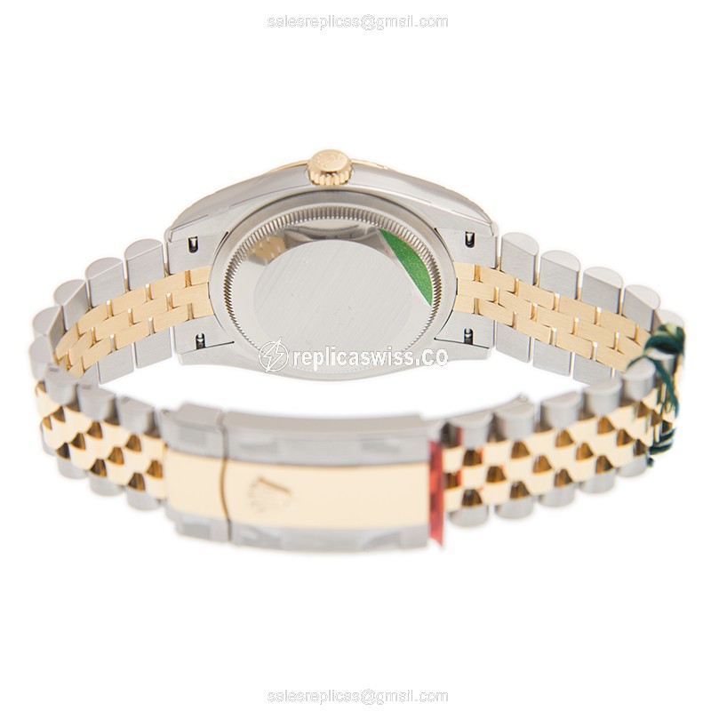 Rolex DATEJUST Replica - Automatic - 18kt Gold & Steel - Gold Dial - Gold Clasp - View 4