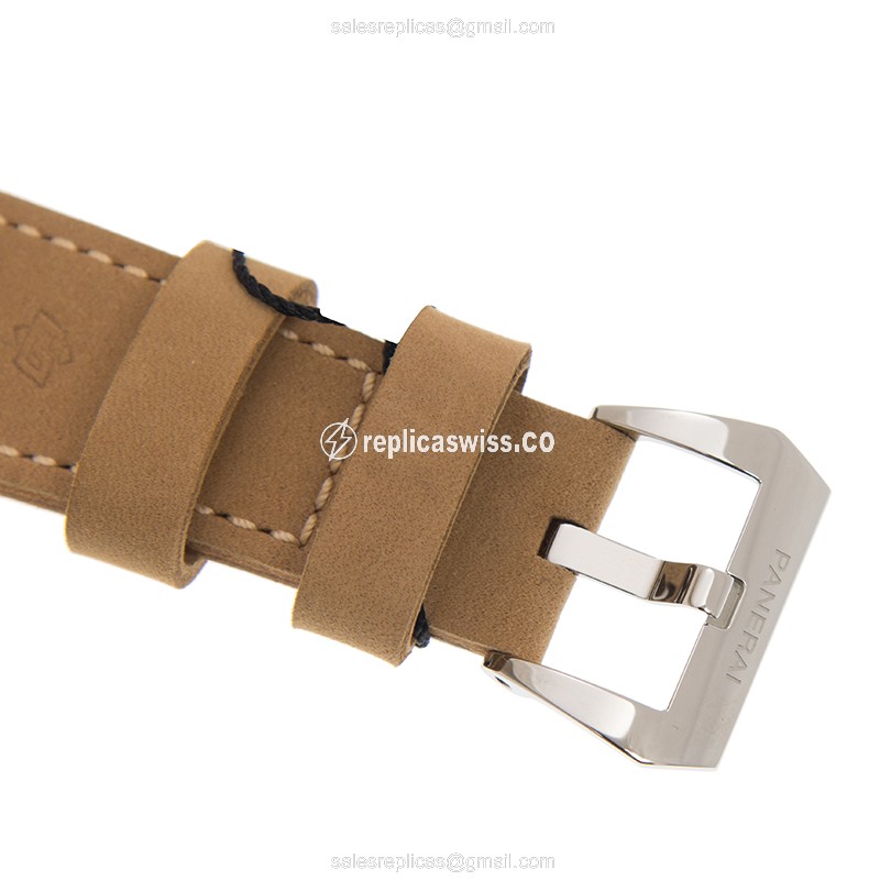 Panerai PAM00791 RADIOMIR Replica - Manual - Steel - White Dial - Brown Leather Strap - Buckle Clasp - View 4