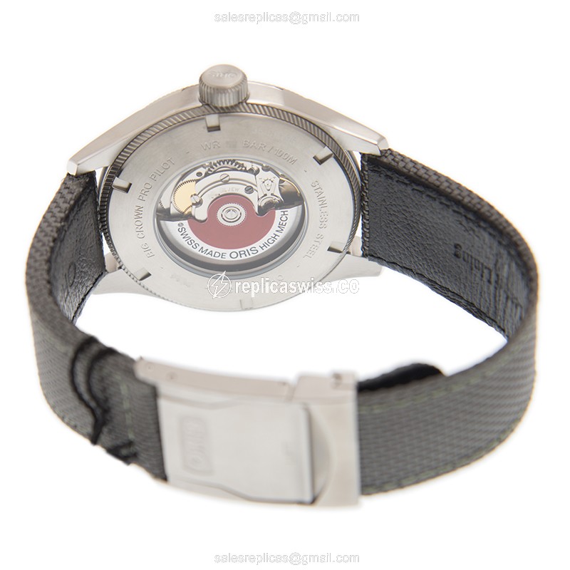 Oris BIG CROWN PROPILOT Replica - Automatic - Steel Case - Gray Dial - Grey Nylon Strap - View 4