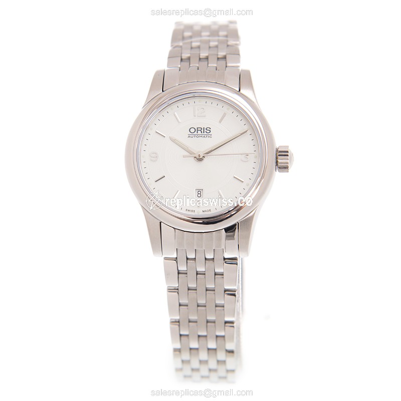 Oris Classic Date Replica - Automatic - Silver Steel - 40mm, Clasp, Silver Band - View 2