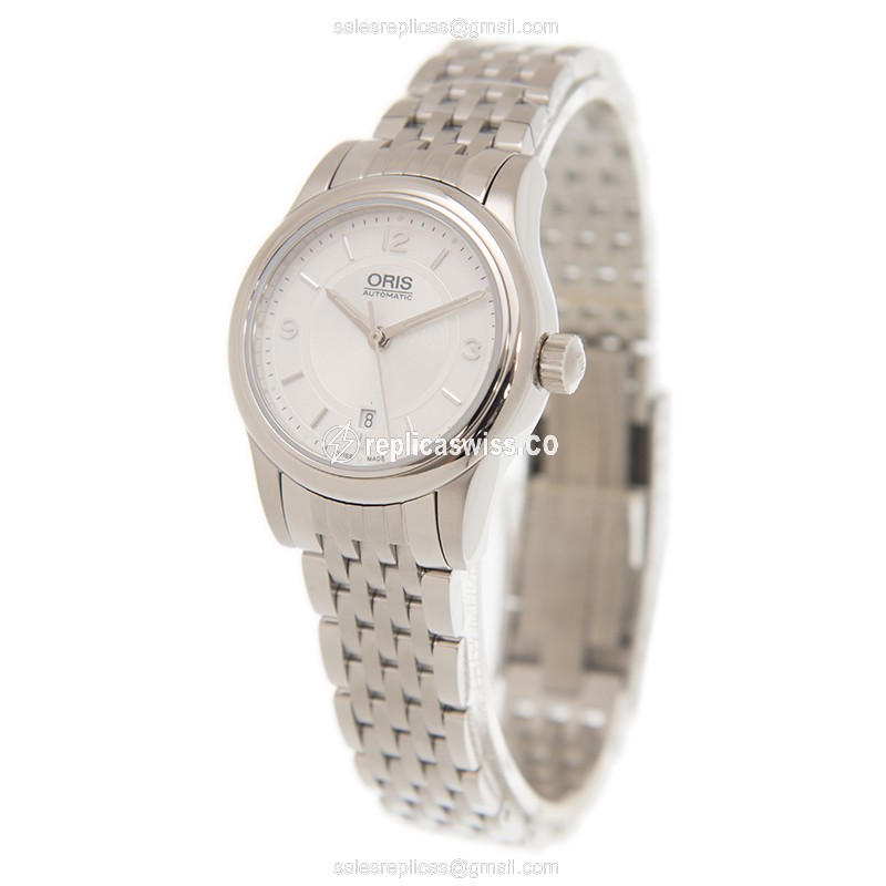 Oris Classic Date Replica - Automatic - Silver Steel - 40mm, Clasp, Silver Band - View 3