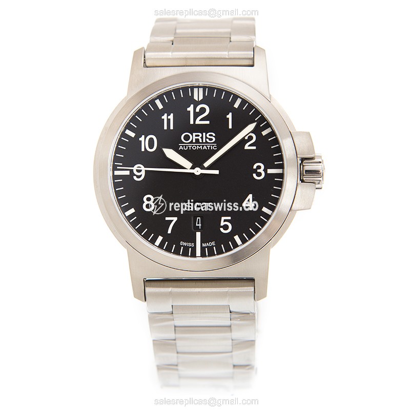 Oris 735 Aviation Replica - Automatic - Black Dial - Steel Case & Strap - View 2
