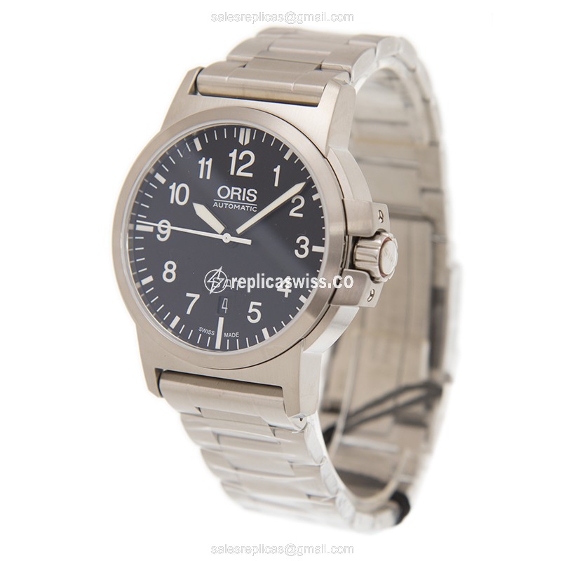 Oris 735 Aviation Replica - Automatic - Black Dial - Steel Case & Strap - View 3