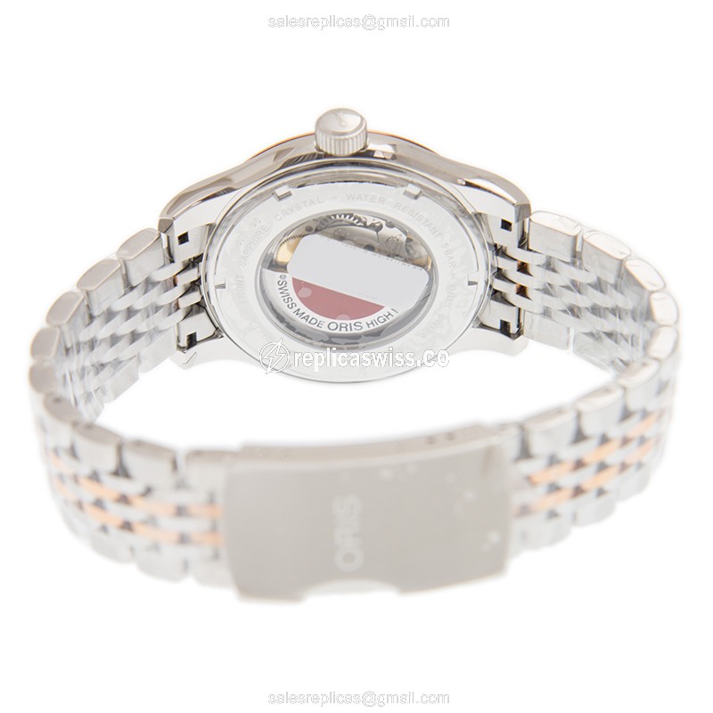 Oris Classic Date Replica - Automatic - Silver Dial - Gold-Plated Case - Steel Strap - View 4