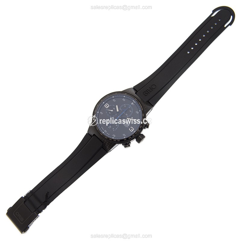 Oris MOTOR SPORT 674 7725 8764 Replica - Automatic - Titanium - Black Dial, Black Rubber Strap - View 2