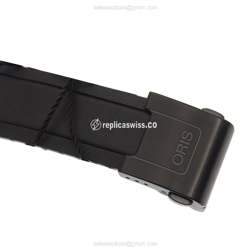 Oris MOTOR SPORT 674 7725 8764 Replica - Automatic - Titanium - Black Dial, Black Rubber Strap - View 4