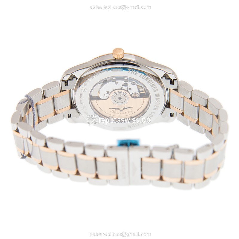 Longines L2.893.5.79.7 Replica - Automatic - Silver - Gold Clasp on Steel & 18kt Strap - View 4