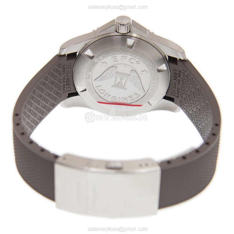 Longines Conquest Replica - Automatic - Ceramic Case - Gray Dial - Rubber Strap - Grey - View 4