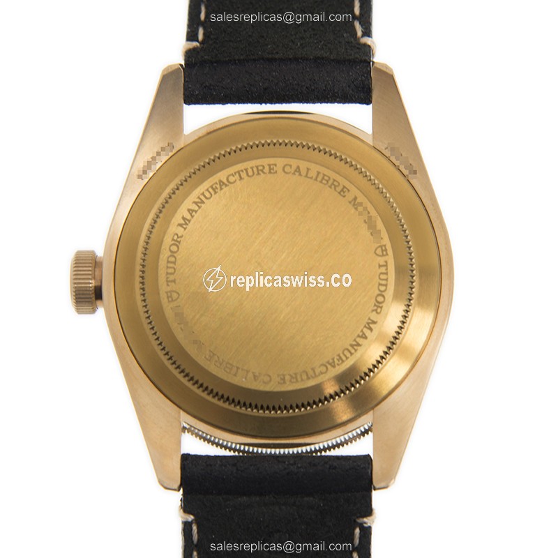 Tudor Black Bay Bronze Replica - Automatic - Bronze Case - Black Dial - Leather Strap - View 3