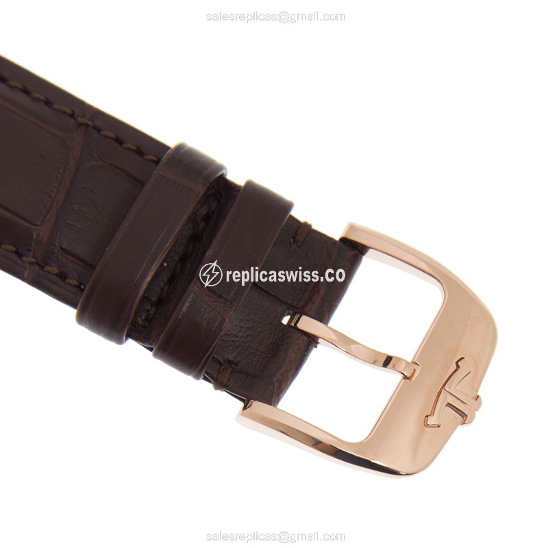 Jaeger-Lecoultre Q1232510 Replica - Ultra Thin - Automatic - 18kt Rose Gold - Brown Leather Strap - View 4