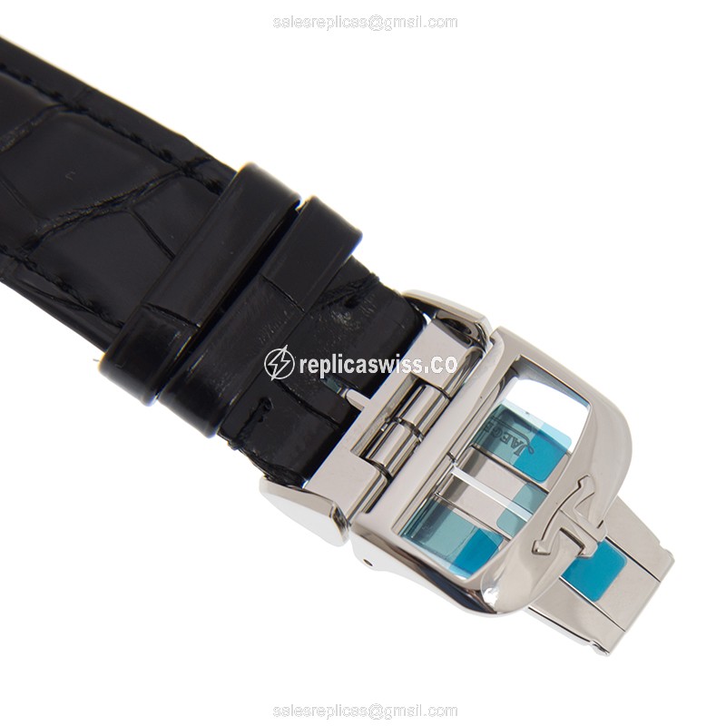 Jaeger-Lecoultre Q1238420 Replica - Ultra Thin - Automatic - Steel Case - White Dial - Black Leather Strap - View 4