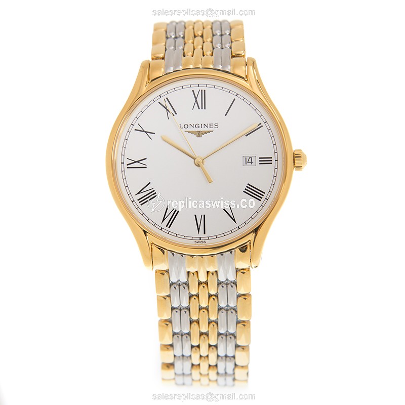 Longines Lyre Replica - Quartz - Gold-Plated - White Dial - Gold Case & Strap - Clasp - View 2