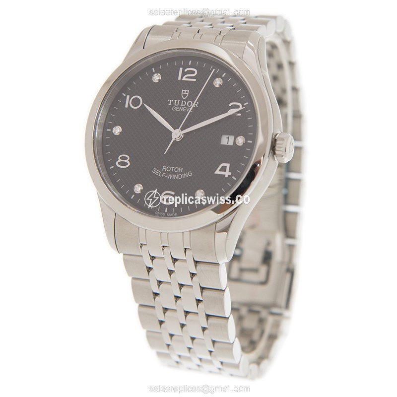 Tudor 1926 Automatic - Black Dial - Steel Case - Silver Strap - Clasp - View 3