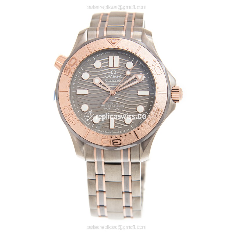 Replica Watch Omega Seamaster - Automatic - Gold - Gray Dial - View 2