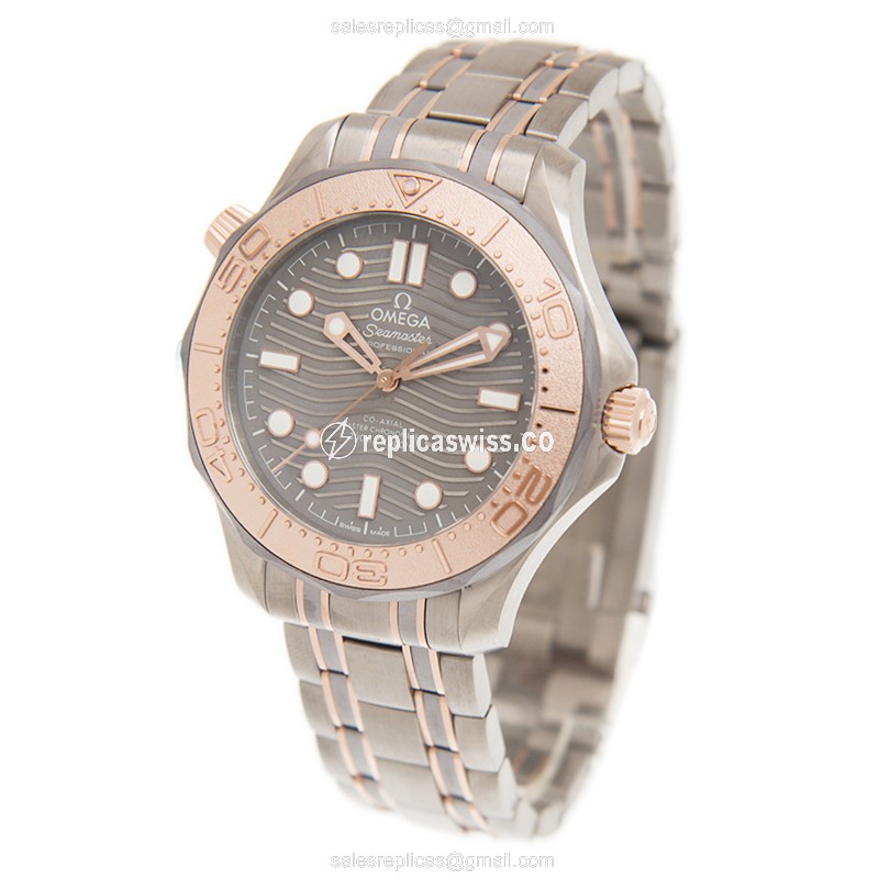 Replica Watch Omega Seamaster - Automatic - Gold - Gray Dial - View 3