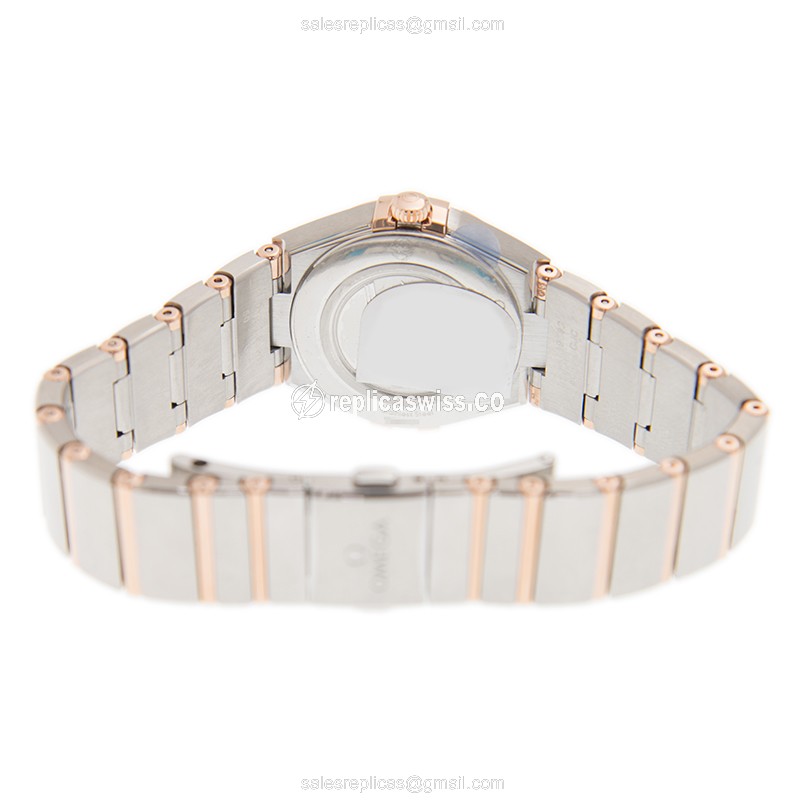 Omega Constellation Replica - Quartz | 18kt Rose Gold | White Dial | Gold Clasp | Steel Strap - View 4