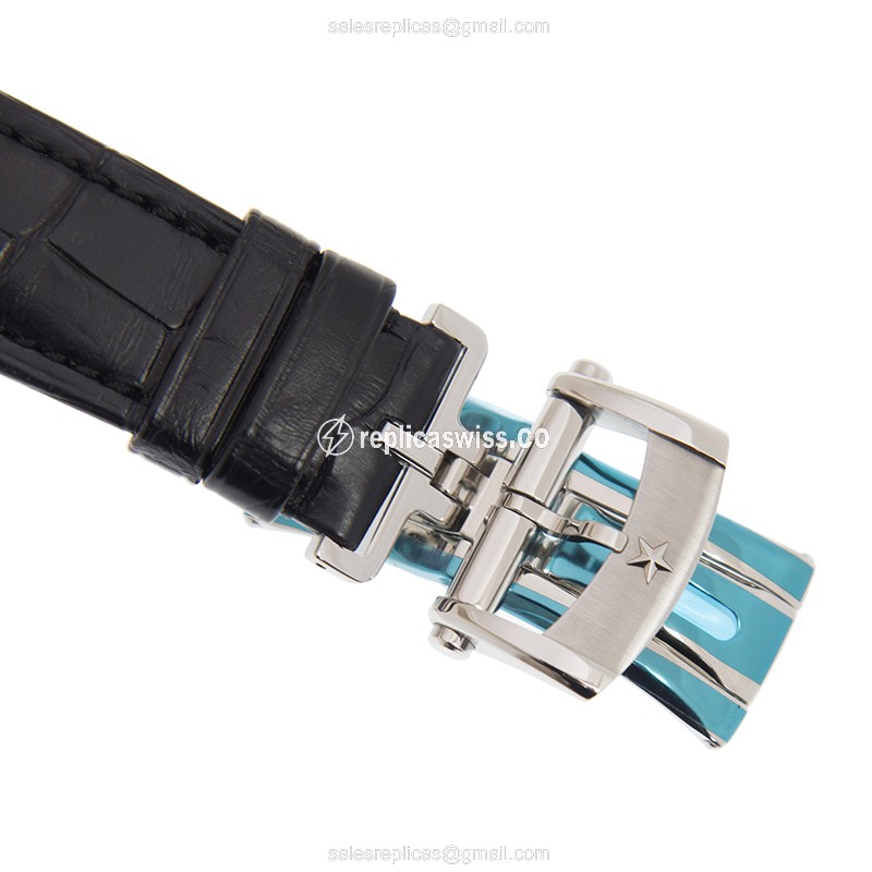 Zenith El Primero Replica - Automatic - Silver Dial, Steel Case, Black Alligator Strap - View 4