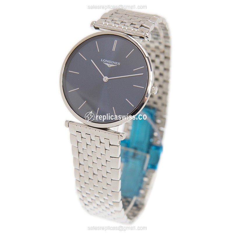 Longines LA GRANDE Replica - Automatic - Steel Case - Blue Dial, Silver Strap - View 3