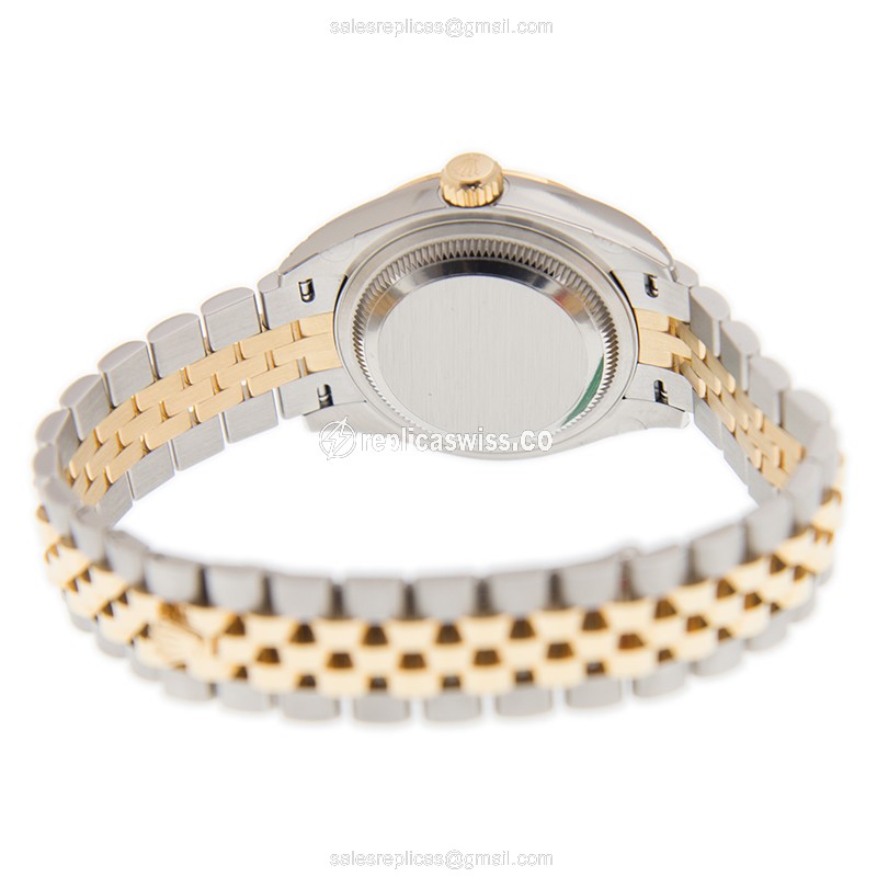 Rolex Datejust Replica - Automatic - 18kt Gold & Steel - Silver Dial, Gold Clasp & Strap - View 4