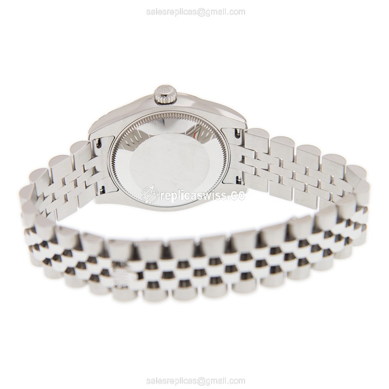 Rolex Datejust Replica - Automatic - 18kt White Gold & Steel - Pink Dial - Silver Clasp - View 4