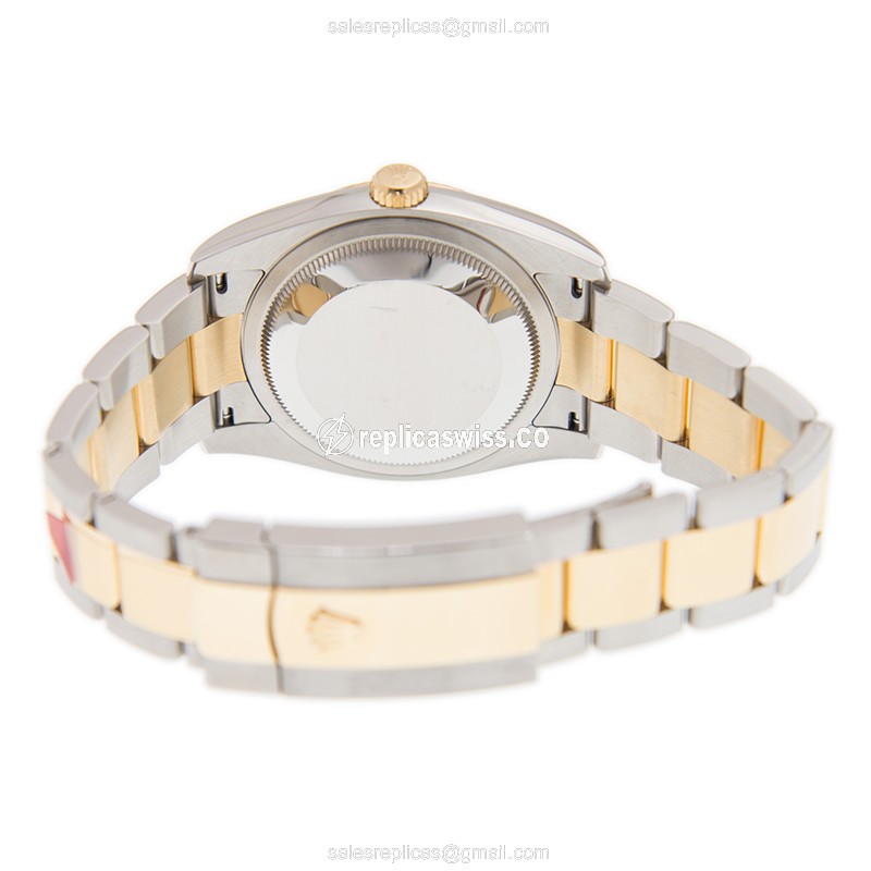 Rolex Datejust Replica - Automatic - 18kt Gold & Steel - Silver Dial - Gold Strap - View 4
