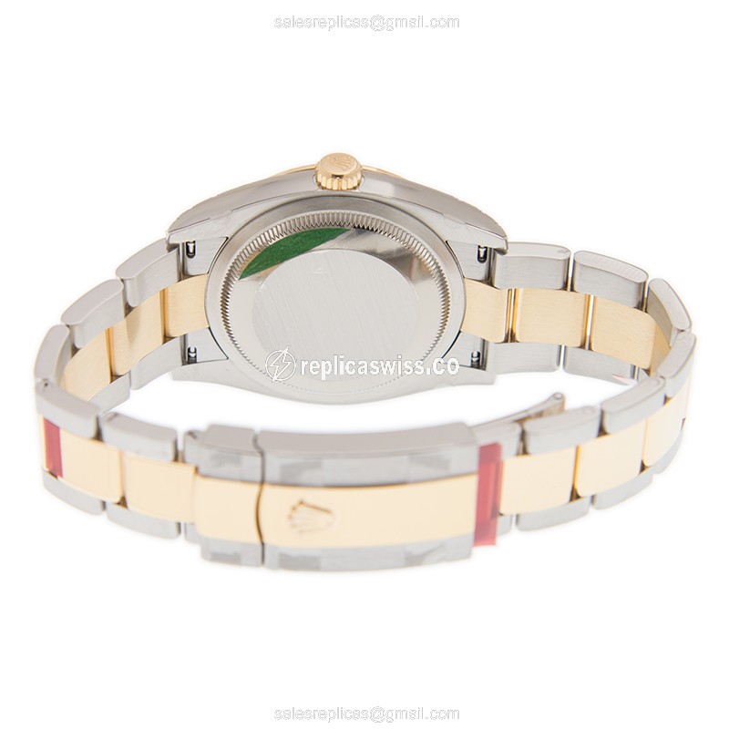 Rolex Datejust Replica - Automatic - 18kt Gold & Steel - Gold Dial - Gold Clasp - View 4