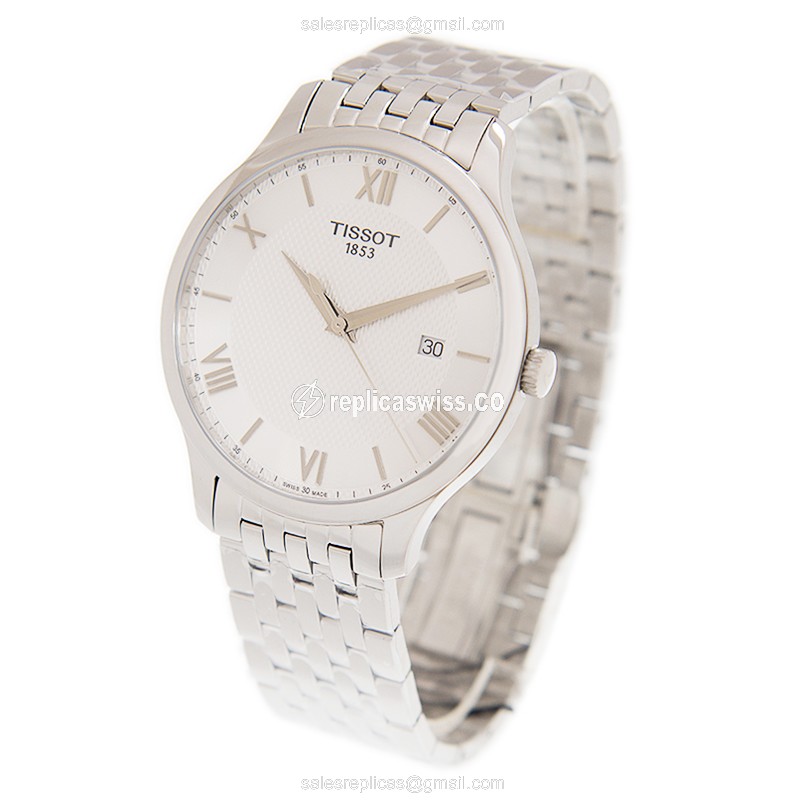 Rolex T-Classic Quartz - Stainless Steel - Silver Dial - Steel Strap - Clasp - View 3