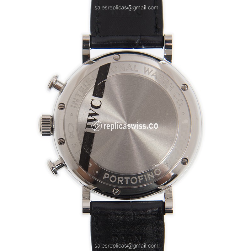 IWC Portofino Replica - Automatic - Steel Case - White Dial - Black Alligator Strap - View 3