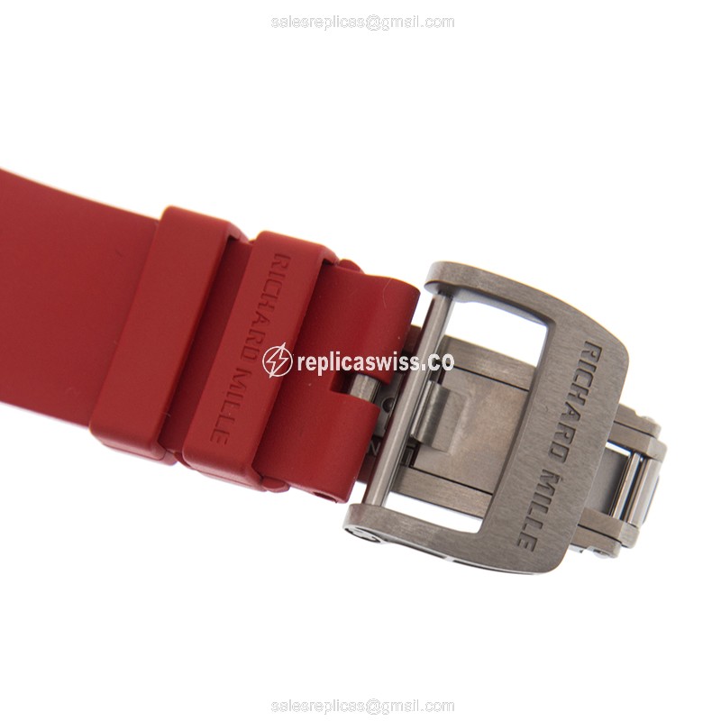 Richard Mille RM35-02 NADAL Carbon - Automatic - Silver Dial - Red Rubber Strap - View 4
