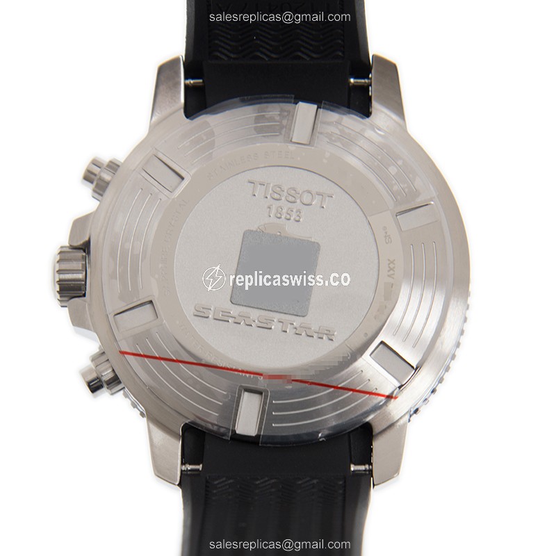 Tissot T120.417.17.041.00 SEASTAR Quartz - Blue Dial - Steel Case - Black Rubber Strap - View 3