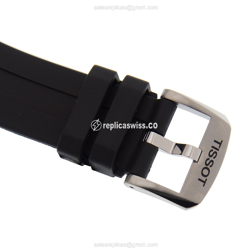 Tissot T120.417.17.041.00 SEASTAR Quartz - Blue Dial - Steel Case - Black Rubber Strap - View 4