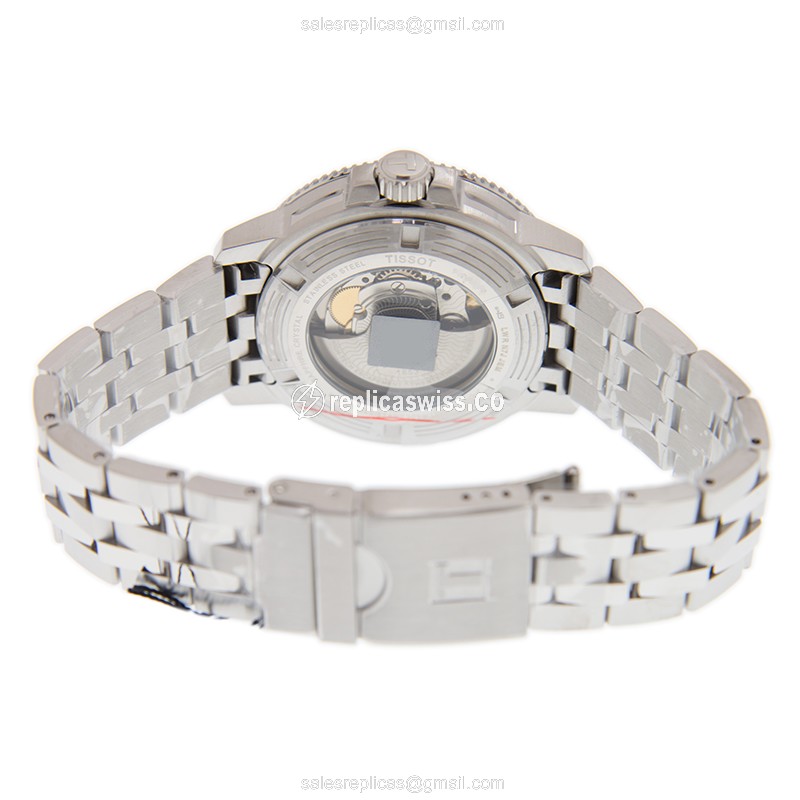Tissot SEASTAR 1000 Replica - Automatic - Black Dial - Steel Case - Silver Strap - View 4