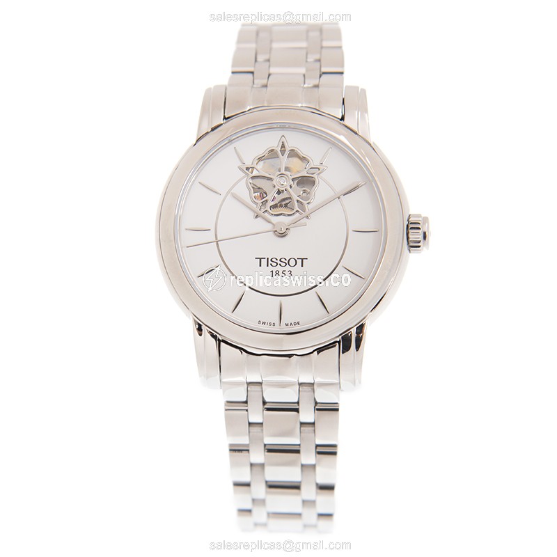 Tissot Lady Heart Replica - Automatic - Stainless Steel Case - White Dial - Silver Strap - View 2