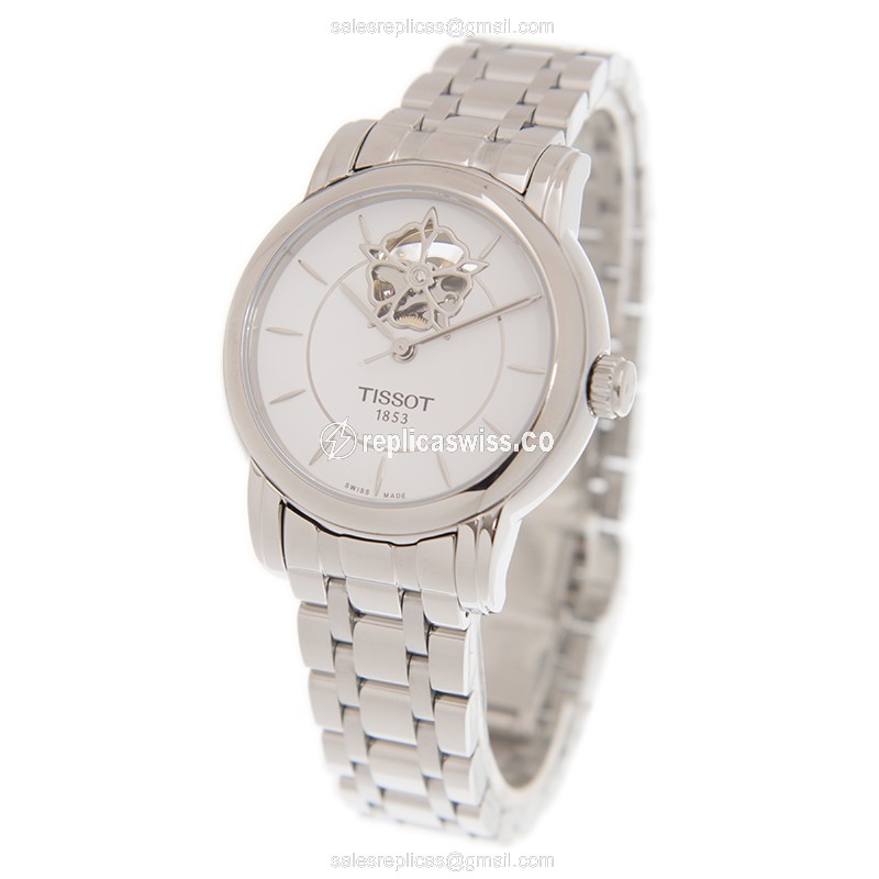 Tissot Lady Heart Replica - Automatic - Stainless Steel Case - White Dial - Silver Strap - View 3